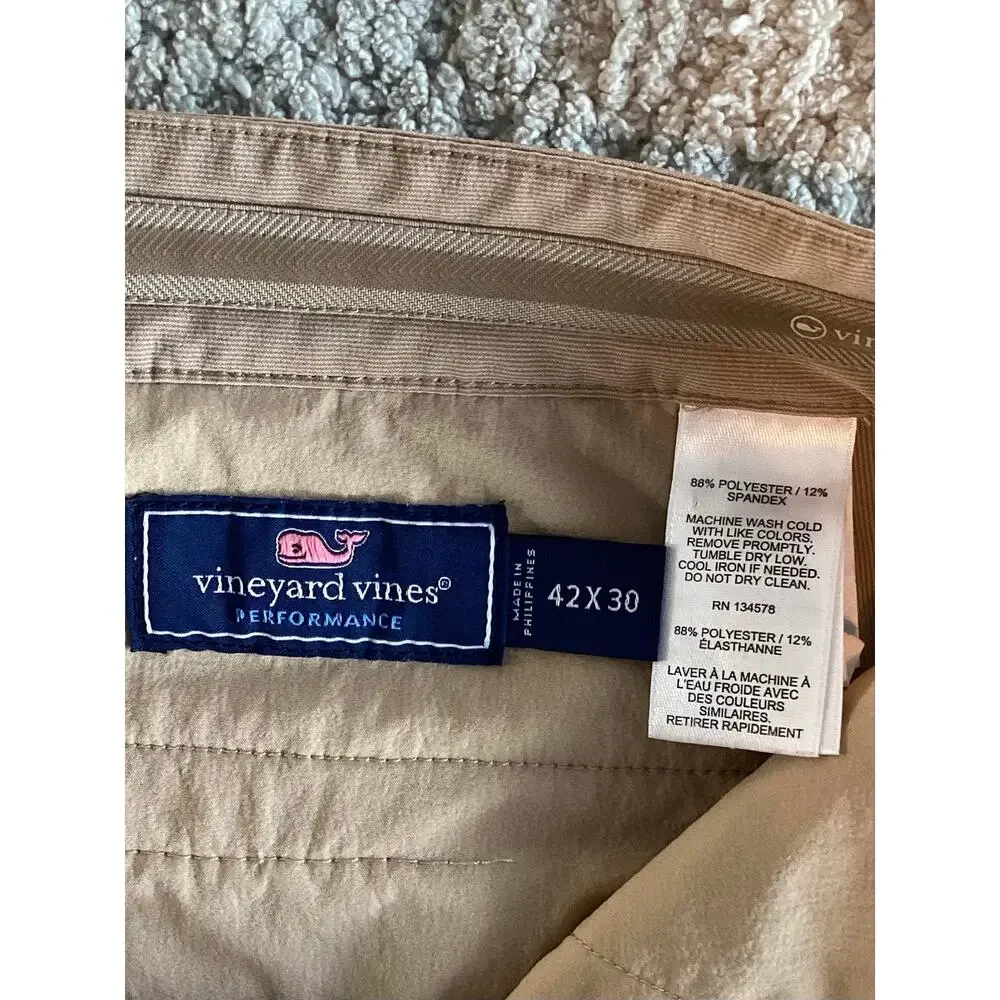 Vineyard Vines Men's Khaki Performance On-The-Go Pants 42x30